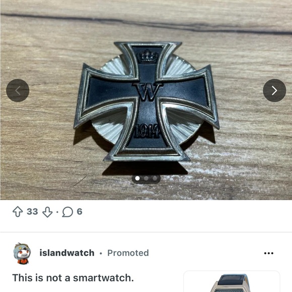 Black and Silver Cross Badge - Picture 6 of 6